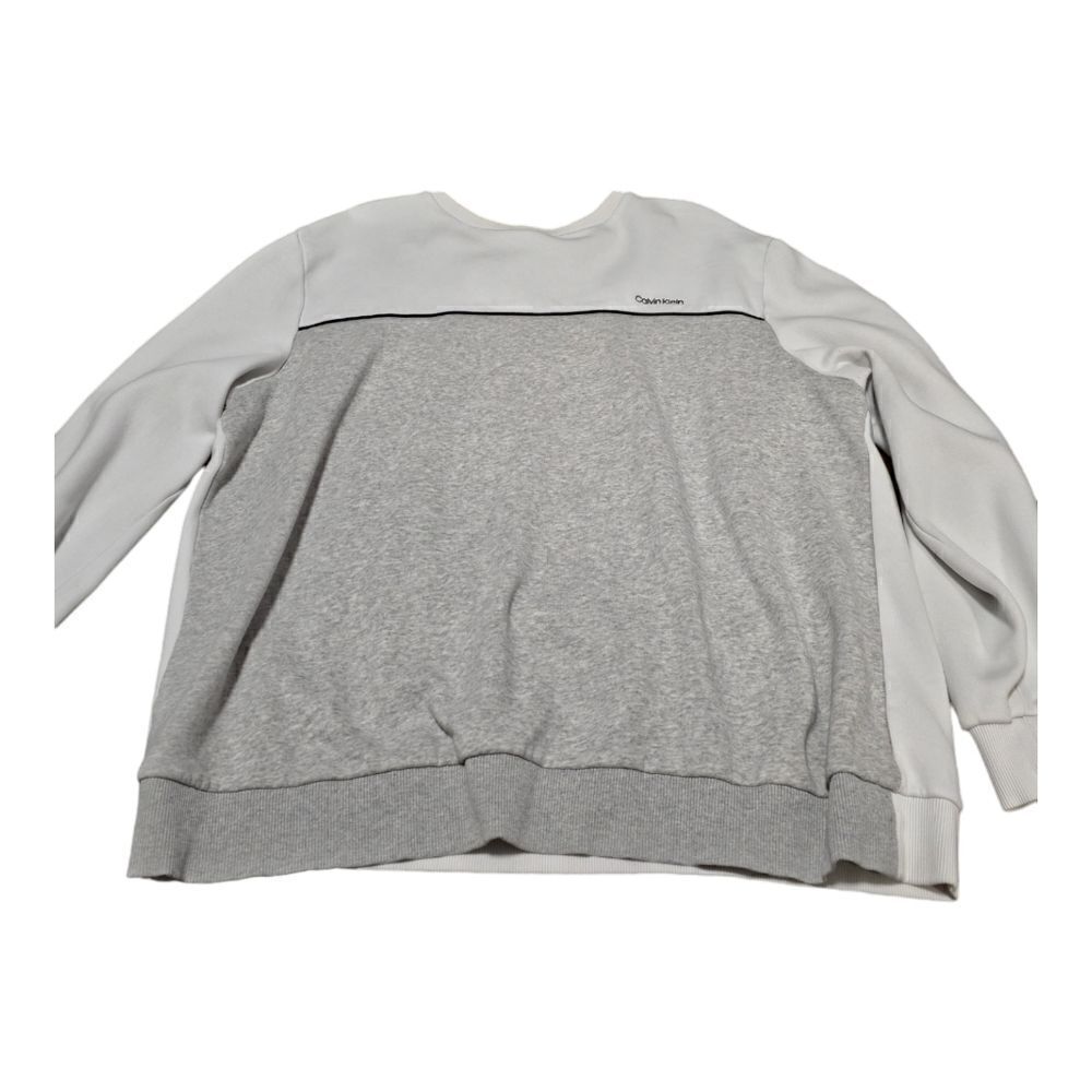 CK Men's White / Grey LS Sweater XXL